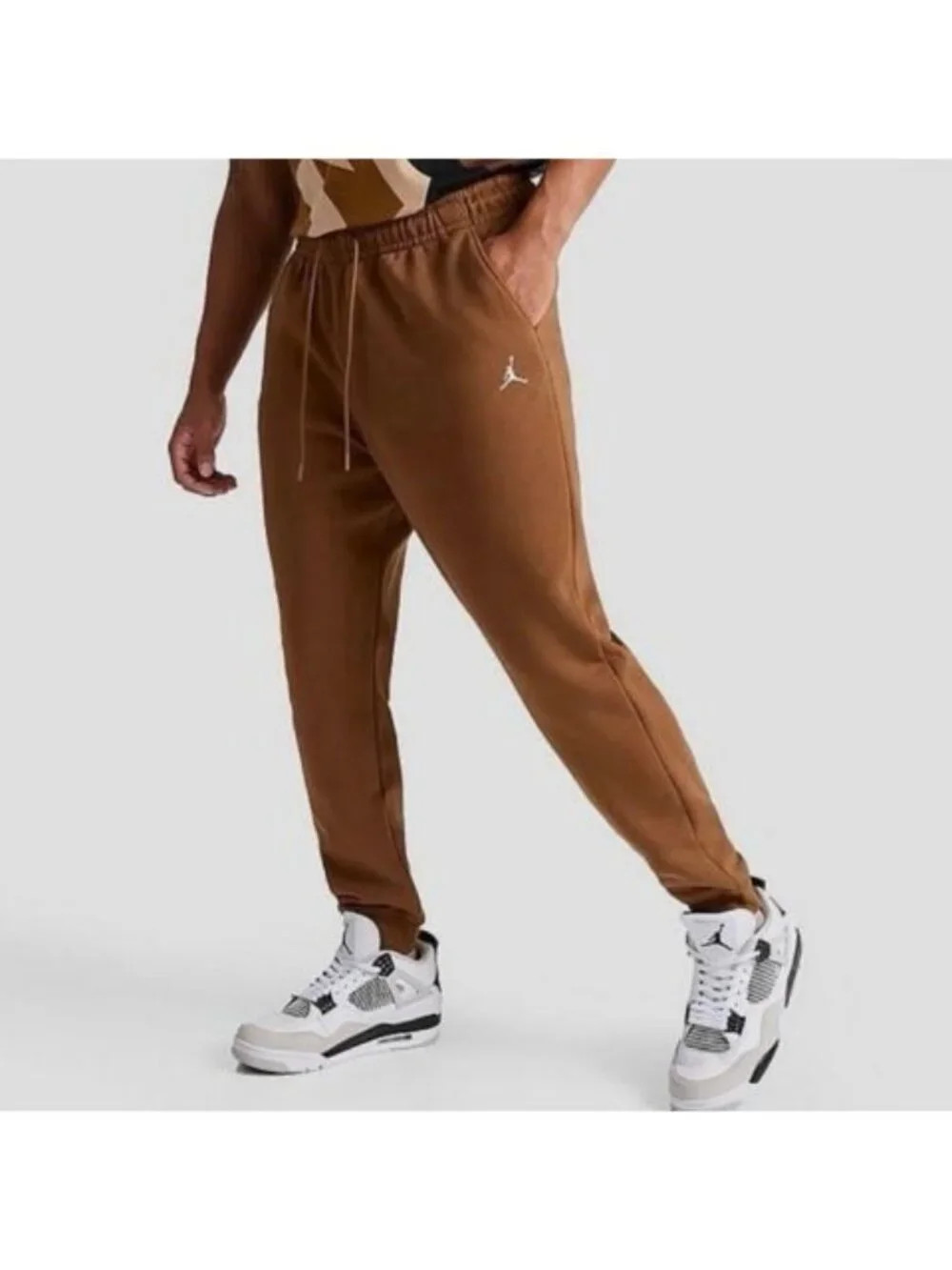 Nike Jordan Essentials Fleece Joggers Brown Relaxed Sweatpants Men’s Medium
